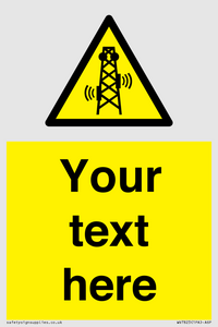 Custom warning RF radiation transmitter
